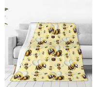 fifbird Fleece Throw Blanket Cute Bumble Bee Pattern,Soft Plush Flannel Blankets All Season Decorative for Couch Sofa Bed Throws 40"X30"