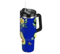 fifbird Green Avocado Vacuum Wide Mouth 40 oz Stainless Steel Large Tumbler with Lid and Straw Decorative Thermal Mug for School, Sports, Daycare, Camp & More vasos para bebidas y agua 40oz