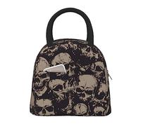 fifbird Lunch Bag for Women Insulated Cool Skull Graphics Print Box Cooler with Front Pocket Reusable Holder Tote Bags
