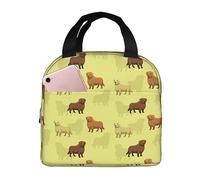 fifbird Lunch Bag Golden Retriever Dogs Pattern Box Portable Insulated Cooler for Women Men Work Picnic Hiking Beach Holder Tote Bags