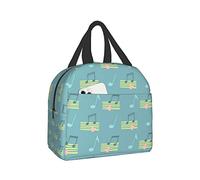 fifbird Lunch Bag Music Notes and Staves Insulated Reusable Food Containers for Women Men Holder Tote Bags