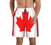 fifbird Men's Canada Canadian Flag Swimming Quick Dry Trunks Swimwear with Mesh Lining Beach Board Shorts Swim Trunks for Men