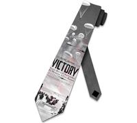 fifbird Men's Necktie World War II Victory History Patriotic Tie Black Tie