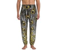 fifbird Mens Sweatpants Yellow Peacock Feather Casual Trousers Jogger Pants with Drawstring 3D Sports Leggings XL