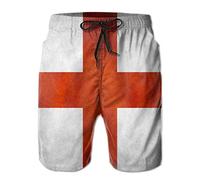 fifbird Men's Vintage St George's Cross England Flag Men Fashion Quick Dry Bathing Suits with Pocket Beach Board Shorts Swim Trunks for Men Multicolor