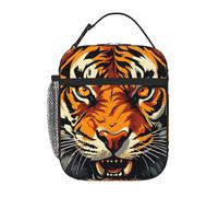 fifbird Ti-ger Animal Painting Cooler Tote Bag with Front Pocket for Office Work Picnic Hiking Lunch Case Bags