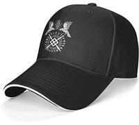 fifbird Twin Ravens of Odin Norse Pagan Symbol Baseball Cap Classic Adjustable Hat Black