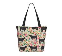 fifbird Unisex Puerto Rico Wallpaper Flag Reusable Foldable Casual Stylish Grocery Shopping Shoulder Bags Tote Bag For Beach Travel Work School