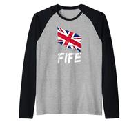 Fife Great Britain Flag British Heritage & English Pride Raglan Baseball Tee