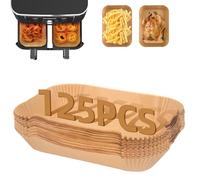FIFHEN 125PC Air Fryer Liners, Ninja Air Fryer Paper Liners Disposable, Ninja Dual Air Fryer Accessories for Ninja AF300UK AF400UK, Salter, Tower and Other Dual Zone Air Fryer