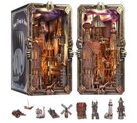 fifijoy Viking Book Nook Kit - DIY Miniature House Dollhouse Kit for Adults Teens, Booknook Tiny House Bookshelf Insert Decor 3D Wooden Puzzle, Gifts for Family, Friends (Voyage Through the Storm)