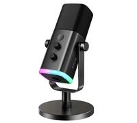 FIFINE AM8 USB/XLR Dynamic Microphone for Gaming Streaming | Podcast Mic with RGB Light, Mute Button, Headphones Jack, Desktop Stand, for Vocal Recording Singing YouTube