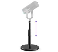 FIFINE Desktop Microphone Stand, Heavy-Duty Metal Adjustable Table Mic Stand with 5/8" Male to 3/8" Female Screw Adapter, 4 Non-Slip Pads Compatible with Microphones for Recording, Streaming-BS1