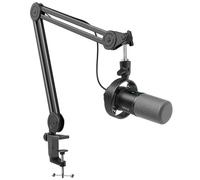 FIFINE Dynamic Podcast Microphone Set with Boom Arm Stand, Studio XLR/USB Microphone for Recording Vocal Streaming, Studio Metal Mic with Mute Tap, Headphone Jack, Heavy Duty Boom Arm-K688T