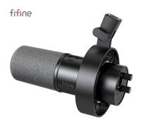 FIFINE Dynamic USB/XLR Microphone with Gain Knob/Touch-mute/Headphone Jack,Recording Mic for PC Sound Card Streaming-K688W White K688P
