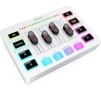 FIFINE Gaming Audio Mixer, Streaming RGB PC Mixer with XLR Microphone Interface, Individual Control, Volume Control, Mute Button, 48V Phantom Power, for Podcast Recording