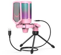 FIFINE Gaming Microphone, USB PC Streaming RGB Condenser Microphone for Video, Voice Recording, Podcasts, Youtube, Tiktok on Desktop/Laptop/PS4/PS5,