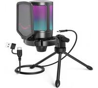 FIFINE Gaming USB Microphone for PC PS5 in Black FIFINE Black
