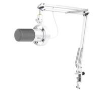 FIFINE K688CTW White Podcast Microphone Kit | Dynamic Mic with Boom Arm, XLR/USB Ports for PC, Audio Mixer. Gaming Mic with Headphone Jack for Vocal, Music Recording