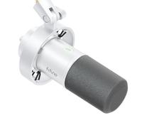 FIFINE XLR/USB Dynamic Microphone for Podcast, Vocal Recording Mic for PC with Mute Button, Headphones Jack, Gain Knob, Studio Mic for Streaming, Voice Over, Music Singing-K688 White