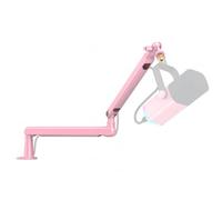 FIFINE Low Profile Boom Arm Mic Stand, Microphone Arm Stand with Cable Management Channel, Desk Clamp, Screw Adapter for Streaming Podcast Recording, Adjustable Metal Mic Boom Arm Stand Pink-BM88P