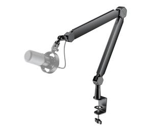 FIFINE Mic Boom Arm, Microphone Stand with Cable Management Channel, Fully Adjustable, Heavy Duty Metal Mic Stand with Desk Mount Clamp for Podcast Recording Home Office-BM66