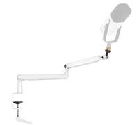 FIFINE Microphone Arm, Flat Adjustable Rods Microphone Stand with Microphone Clip, Screw Adapter, Cable Management, for Podcast, Streaming, Gaming, Studio