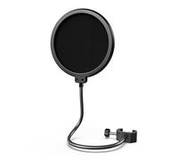 FIFINE Microphone Pop Filter for Boom Arm or Desktop Stand, Racket Mask Shield with Dual Layers, Gooseneck Clip, Fit for Streaming, Podcasting, Voice-Over, Singing for Home Recording Studio
