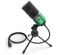 FIFINE PC USB Microphone for Mac PS4 PS5 Studio Microphone with Stand Studio Quality Recording Capacitor Microphones Green