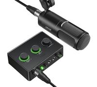 FIFINE Podcast Equipment Bundle Set, Music Recording Kit with Studio Dynamic Microphone and USB Audio Mixer with XLR Mic Input, Headphone Monitoring, Volume Knob for Vocal/Voice Over-AmpliTank KS6