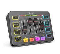 FIFINE Gaming Audio Mixer for Streaming, RGB PC Audio Interface, DJ Mixer with XLR Microphone Interface Volume Fader Individual Channel Design, Customized Soundboard for Podcast, Recording, Vocal-SC3