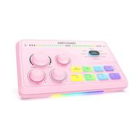 FIFINE Streaming Audio Mixer with XLR Mic Interface & 7.1 Surround Sound, Gaming RGB Mixer for PC/PS4 with Individual Volume Knob, 3 EQ Mode, 48V Phantom Power,Voice Changer-AmpliGame SC8P