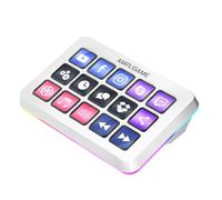 FIFINE Streaming Controller with 15 Customizable Keys for Live Stream, Gaming and Podcast, Macro Keyboard Compatible with Twitch/OBS/YouTube/Streamlabs Etc, White Keypad for Mac and PC - D6W