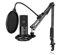 FIFINE Streaming Microphone PC with Arm, USB Microphone PS4 PS5 MAC, Pop Filter, Shock Mount, for Gaming Podcast Studio