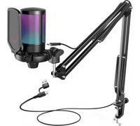 FIFINE USB Gaming Microphone Kit for PC PS5 in Black FIFINE Black