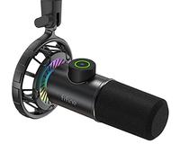 FIFINE USB Gaming Microphone, RGB Dynamic Mic for PC, with Tap-to-Mute Button, Plug & Play Cardioid Mic with Headphone Jack for Streaming, Podcast, Twitch, YouTube, Discord- K658