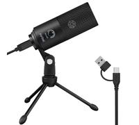 FIFINE USB Microphone, Metal Condenser Recording Microphone for Laptop MAC or Windows Cardioid Studio Recording Vocals, Voice Overs,Streaming Broadcast and YouTube Videos-K669B,Black