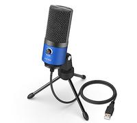 FIFINE USB Microphone PC for Mac PS4 PS5 Streaming Microphone with Stand Studio Quality Recording Capacitor Microphones Blue