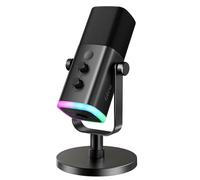 FIFINE USB/XLR Dynamic Mic for Podcasts, Gaming, and Streaming with RGB Light, Mute Button, Headphone Jack, Desktop Stand, Vocal Mic for Singing on Y