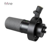 FIFINE USB/XLR Dynamic Microphone with Shock Mount,Touch-mute,Headphone Jack&Volume Control,for PC or Sound Card Recording -K688 WHITE