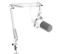 FIFINE White Podcast Microphone Kit, Dynamic Microphone with Boom Arm, XLR/USB Port for PC/Audio Mixer, Gaming Mic with Headphone Jack for Vocal, Streaming, Music Recording -K688CTW