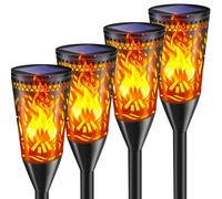 FIFlying Solar Garden Light 4 Pack - IP65 Waterproof Outdoor Solar Torch Light with Realistic Dancing Flame Effect,Pathway Lights for Patio, Lawn, Yard Decor