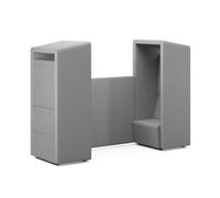 Fifteen Agile & Co-Working 2 seater Two Seat Sofa Pod Unit Black Floor Rails