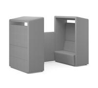 Fifteen Agile & Co-Working 4 seater Four Seat Sofa Pod Unit Silver Floor Rails