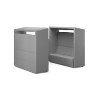 Fifteen Agile & Co-Working 6 seater Six Seat Sofa Pod Unit Silver Floor Rails