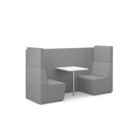 Fifteen Diner Agile & Co-Working 2 seater High Back Diner Unit Silver Floor Rails