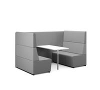 Fifteen Diner Agile & Co-Working 4 seater High Back Diner Unit Black Floor Rails