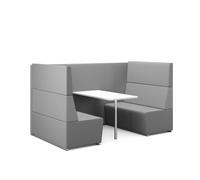 Fifteen Diner Agile & Co-Working 4 seater High Back Diner Unit Silver Floor Rails