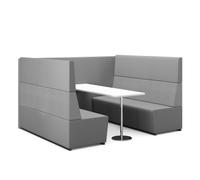 Fifteen Diner Agile & Co-Working 6 seater High Back Diner Unit Black Floor Rails