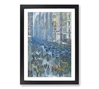 Fifth Avenue by Childe Hassam Framed Print | A2 Black Framed Wall Art | Ready to Hang | Modern Nature Picture | Living Room Bedroom Lounge Office